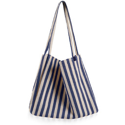 Betlewski GRANATOWA Torebka shopper plażowa w paski ISOLA