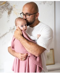 Poofi Kocyk merino Kyoto różany