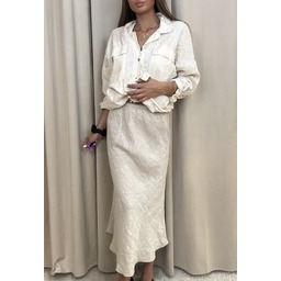 Pakamera Spódnica lniana Beige maxi