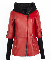 Kurtka skórzana damska "Iza" z odpinanymi rekawami