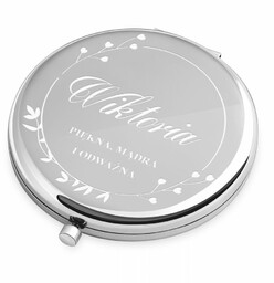 Lusterko okrągłe srebrne z grawerem dla niej