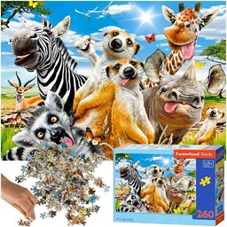 Puzzle układanka 260 elementów Afrykańskie zwierzęta 8+ CASTORLAND