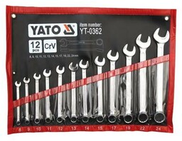 Yato Klucze płasko-oczkowe z polerowaną główką 8-24 mm,