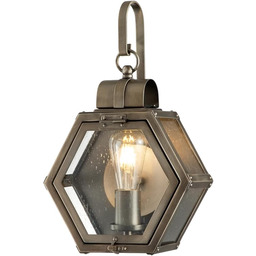 NATUR Elstead Quoizel Heath zewnętrzna latarnia ścienna brązowa,