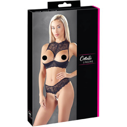 Cottelli - komplet bielizny z otwartym biustonoszem -