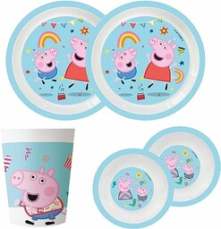 Procos 10215313DY - Zestaw imprezowy Zwinka Peppa, wielorazowy,
