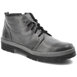 Wasak Szare Trzewiki Ocieplane Obuwie Damskie