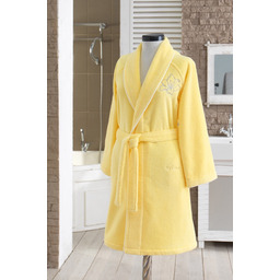 Krótki damski szlafrok LILIUM XS Żółty