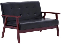 Elior 2-osobowa czarna sofa retro - Vita 2X