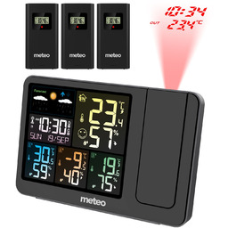 Stacja pogodowa z Dcf 3 czujniki projektor laserowy