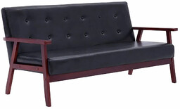 Elior 3-osobowa czarna sofa retro - Vita 3X