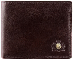 Męski średni portfel ze skóry naturalnej cielęcej brązowy