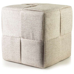 Pufa puf siedzisko podnóżek lniany kremowy 43x42,5 HTYG1029-SR