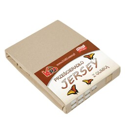 KARO Prześcieradło jersey z gumką 180x200 beżowe cappuccino
