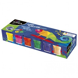 Farby plakatowe 20 ml 12 kolorów Kidea 44085