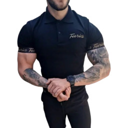 FURIA Koszulka Męska Polo Taśma Black/Gold