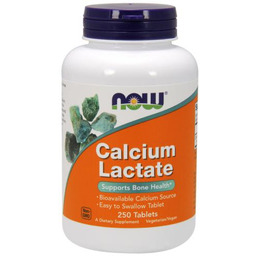 NOW FOODS CALCIUM LACTATE mleczan wapnia, 250 tabletek