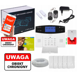 Przewodowy Alarm LCD Gsm App Syreny Polski 5