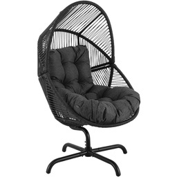 Fotel ogrodowy obrotowy Leno czarny