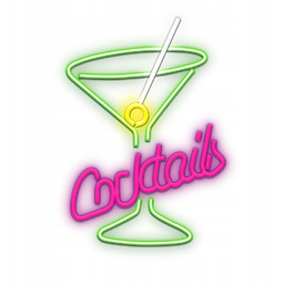 Neon Plexi Led Dekoracja Drink Cocktails Róż Zielony