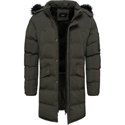 Kurtka męska zimowa parka ocieplana z kapturem Recea