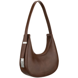 Brązowa listonoszka-bagietka damska ze skóry ekologicznej - Peterson