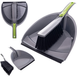 Zmiotka i szufelka Amot 32cm z zieloną rączką