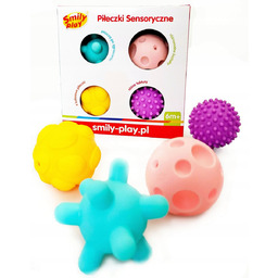 SMILY PLAY Piłki piłeczki sensoryczne 4 edukacyjne