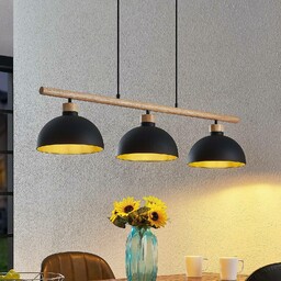 Lampa wisząca Tirzana Lindby, możliwość ściemniania, czarny, salon