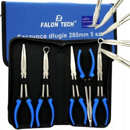 Szczypce Kombinerki Długie Wygięte Proste Kątowe 280mm Zestaw