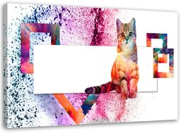 Obraz, Kolorowy kot abstrakcja dla dziecka 60x40