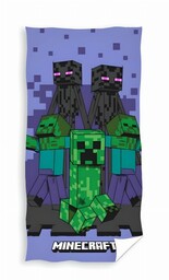 Ręcznik dziecięcy 70x140 Minecraft fioletowy plażowy