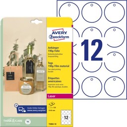 Metki foliowe okrągłe Avery T3004-10 - Ø 60