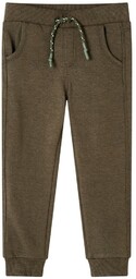 Dziecięce spodnie dresowe - melanż khaki - 128