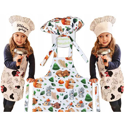 Kuchenny komplet imię haft czapka fartuch dla dziecka