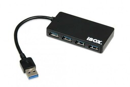 IBOX Hub USB 3.0 CZARNY 4-PORTY, SLIM IUH3F56