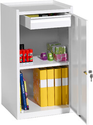 Szafka metalowa SERVE, 900x500x450 mm, biały