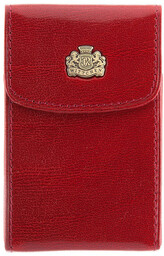 Etui na wizytówki ze skóry licowej czerwone