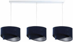 Lumes Granatowa potrójna lampa wisząca welurowa - S509-Rumndo