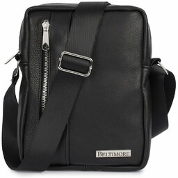 Czarna męska torba skórzana przez ramię Beltimore premium