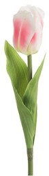 TULIPAN sztuczny kwiat do salonu 41 cm różowy,biały