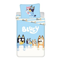 Jerry Fabrics Pościel bawełniana 140x200 Bluey Pieski niebieska