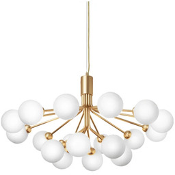 Nuura Aps - Apiales 18 Żyrandol Brushed Brass/Opal