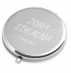 Lusterko okrągłe srebrne z grawerem dla żony
