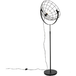 QAZQA Industrialna lampa podłogowa czarna 50 cm regulowana