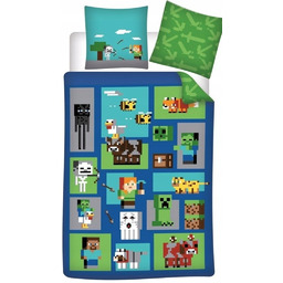 Pościel bawełniana Lego Minecraft Klocki Gra 140x200 Survival