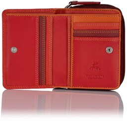 Kolorowy portfelik skórzany Visconti RB-53 RFID - czerwony