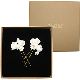 Kokówki kwiaty PEONY gold ozdoba ślubna Handmade Collection
