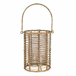 Rattanowy Lampion Brązowy A Clayre & Eef