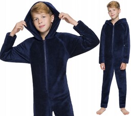 Piżama Chłopięcy Kombinezon Kaptur Onesie 152